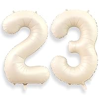 40 Inch Cream 23 Balloon Numbers Beige Large Birthday Foil Mylar Helium Number Balloons Ivory White 23 or 32 Number Ballon For Birthday Party Ptyceler