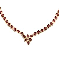 NOVICA Handmade 22k Gold Vermeil Garnet Link Necklace India Plated .925 Sterling Silver Red Birthstone 'Cherry Garland'