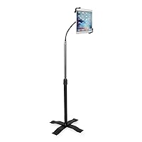 Gooseneck Floor Stand – CTA Height-Adjustable Gooseneck Floor Stand with 360-Degree Rotation for iPad 10th Gen 10.9