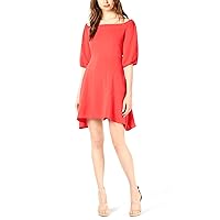 Womens Fit & Flare A-line Dress, red, 8