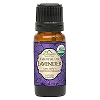 US Organic 100% Pure Lavender Essential Oil, Directly sourced from Bulgaria, USDA Certified Organic, Undiluted, for Diffuser, Humidifier, Massage, Skin, Hair Care, Non GMO, 10 ml