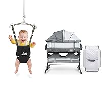 Infant Master Baby Bassinet with Diaper Changer, Black Doorway Jumper, Ideal Gift for Newborn