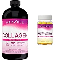 NeoCell Liquid Collagen, Skin, Hair, Nails and Joints Supplement, Includes Fruit Juice Concentrates & Hair, Skin and Nails Beauty Builder with Collagen, Biotin and Vitamin C