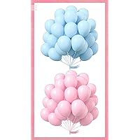 PartyWoo Pastel Pink Balloons 50 pcs 12 and Pastel Blue Balloons 50 pcs 12 Inch