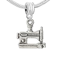 Sewing Machine Charm Bead Compatible for Most European Snake Chain Bracelets