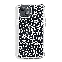 for iPhone 13 Mini Case Clear 5.4 Inch with Pattern Design, Protective Slim TPU Cover + Shockproof Bumper for Women and Girls (Polka Dots Floral)
