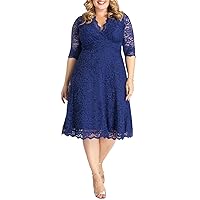 Kiyonna Women's Plus Size Special Occasion Mademoiselle Lace Cocktail Dress