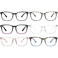 Blue Light Blocking Computer Glasses Anti Glare Reduce Eyestrain Eyeglasses for Computers Screens for Men and Women (6 pack)