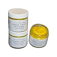 Turmeric & Honey Exfoliating Face Scrub | Turmeric Skin Brightening Face Scrub for Radiant Glowing Skin | Suitable for All Skin Types - 2oz