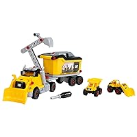 Cat®: Screw Truck 4-in-1 Set - Theo Klein 23 Piece Assembly Construction Toy with Toolbox, Including Digger & Dumper, Kids Pretend Play, Ages 3+