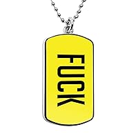 Fuck Dog Tag Pendant Pride Necklace F*ck Funny Gag gifts military dogtag curse words message pendant charms accessories