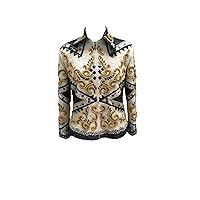 Women's Stretched Western Show Vest and Shirt Perfect for Horse Ridding (White & Golden) - TSEQP_004