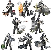 Special Forces Mini Military Action Figure with Weapons and Accessories Building Blocks Playset, 8 PCS 1:36 Scale SWAT Police Figure, Multiple Movable Joints, Best Gift for Kids 8 9 10