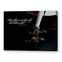Cello Music Decor on CANVAS Inspirational Wall Art Motivational Quote Print Instrument Photo Contemporary Still Life Photography Dark Minimalist Ready to Hang 8x12 12x18 16x24 20x30 24x36