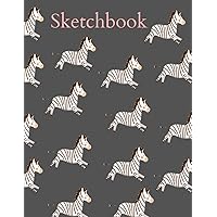 Zebra Sketchbook: Cute Art Sketchbook Blank Paper Journal For Kids And Adults