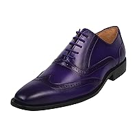Mens Prom Shoes - Mens Wingtip Genuine Leather Lace Up Oxford Dress Shoes