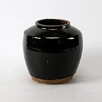 Artissance Medium Vintage Oil Pot with Black Glaze, 8 Inch Tall (Size & Finish Vary)