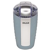 IMUSA USA 3oz Unique Matte Blue Electric Coffee and Spice one Touch Push-Button Control Grinder
