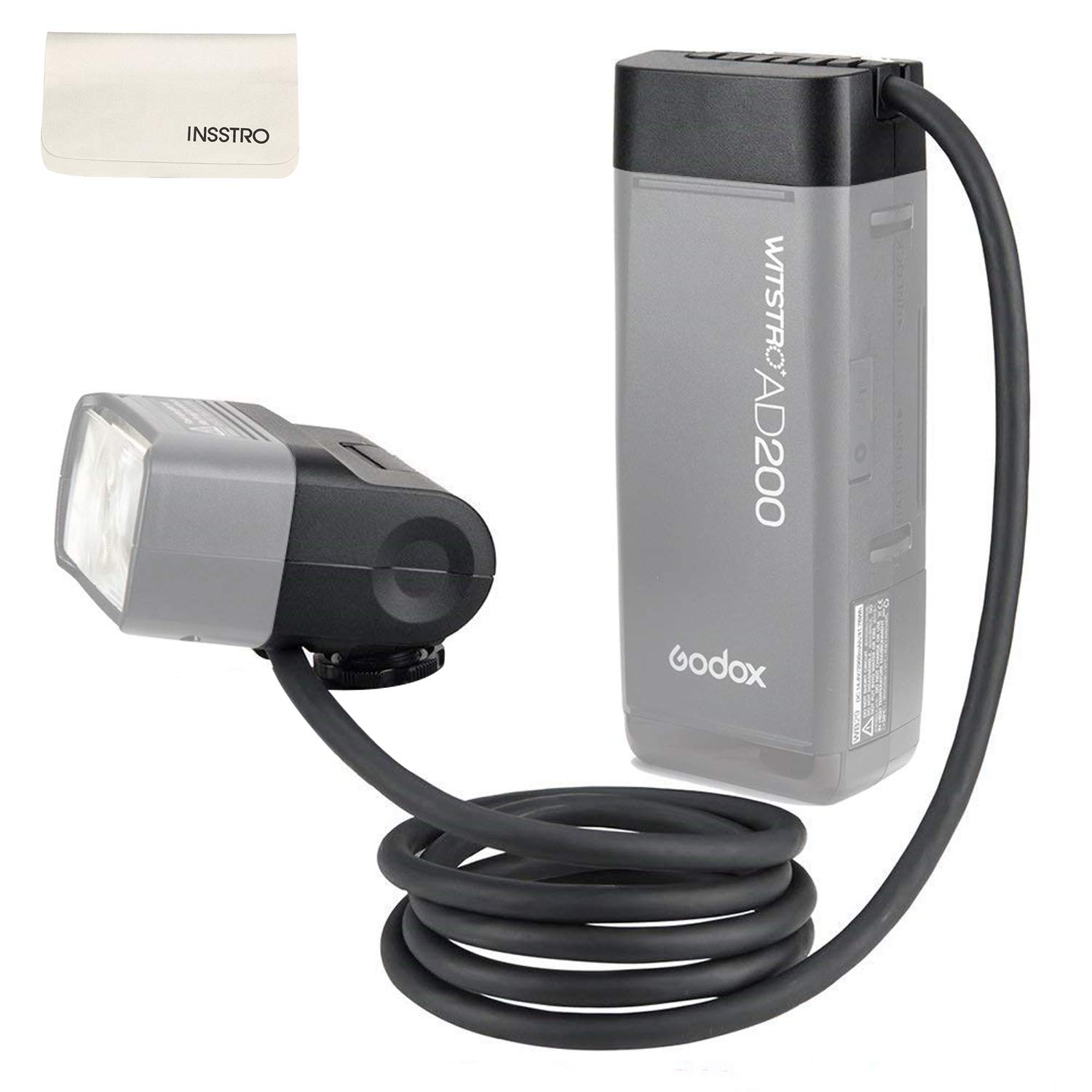 Godox 200W Extension Flash Head EC200 for Godox AD200/ AD200Pro Pocket Flash, 2M Extend Power Cable, Works with AD200/ AD200Pro Bare Bulbs Head and...