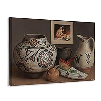 Posters Indian Still Life Vase Still Life Art Poster Vintage Poster Pottery Porcelain Poster Canvas Wall Art Picture Modern Office Family Bedroom Living Room Decor Aesthetic Gift 24x32inch(60x80cm)