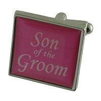 Son Groom Pink Colour Wedding Cufflinks with Black Pouch