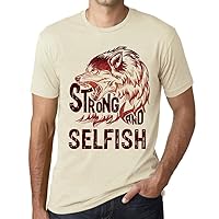 Men's Graphic T-Shirt Strong Wolf and Selfish Eco-Friendly Limited Edition Short Sleeve Tee-Shirt Vintage