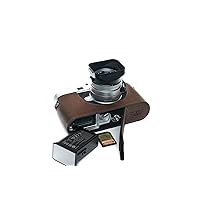 Handmade Genuine Real Leather Half Camera Case Bag Cover for Leica M11 Bottom Open Version Coffee Color