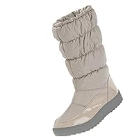 Womens Down Jacket Mid Calf Boots Water Resistant Smooth Upper Warm Winter Sneakers