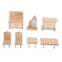 ERINGOGO 1 Set Set Mini Table and Chairs Children’s Toys Childrens Toys Furniture Models Kids Table and Chairs Doll Accessories Infant Toys Pretend Play Toys Miniature Wood Toddler Toy Set