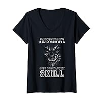 Womens Snowboarding Is Not A Hobby It's A Post Apocalyptic Skill V-Neck T-Shirt