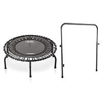 JumpSport 220 in Home Cardio Fitness Rebounder - Mini Trampoline with Handle Bar Accessory, Premium Bungees and Workout DVD