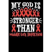 My God Is Stronger Than Middle Ear Infection: Inspirational Awareness Journal - Notebook to Write In for ... Journals - Blank Lined Notebook - Best Awareness Notebook For Remember Your Survivor Moment