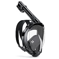 W WSTOO Full Face Snorkel Mask,Snorkeling Gear for Adults to Breathe Through Mouth or Nose,180 Degree Panoramic View,Anti-Fog Anti-Leak with Camera Mount,Best Gift for Summer Holiday Travelers