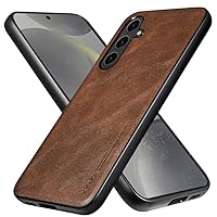 X-level for Samsung Galaxy S24 Case, PU Leather Soft Bumper Shockproof Protective Phone Cover Thin Slim Case for Samsung S24 - Brown