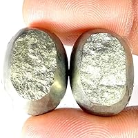 79.20Cts.Natural Pyrite Druzy Matched Pair Oval Cab Exclusive Loose Gemstone