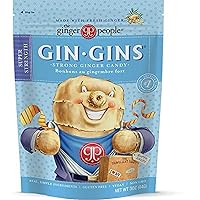 GIN GINS Super Strength Ginger Candy by The Ginger People – Anti-Nausea and Digestion Aid, Individually Wrapped Healthy Candy - Super Strength Ginger Flavor, 3 oz Bags - (Pack of 12)