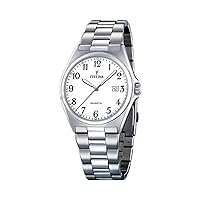 FESTINA Men's Analogue Quartz Watch with Stainless Steel Strap F16374/1, White/Silver, Bracelet