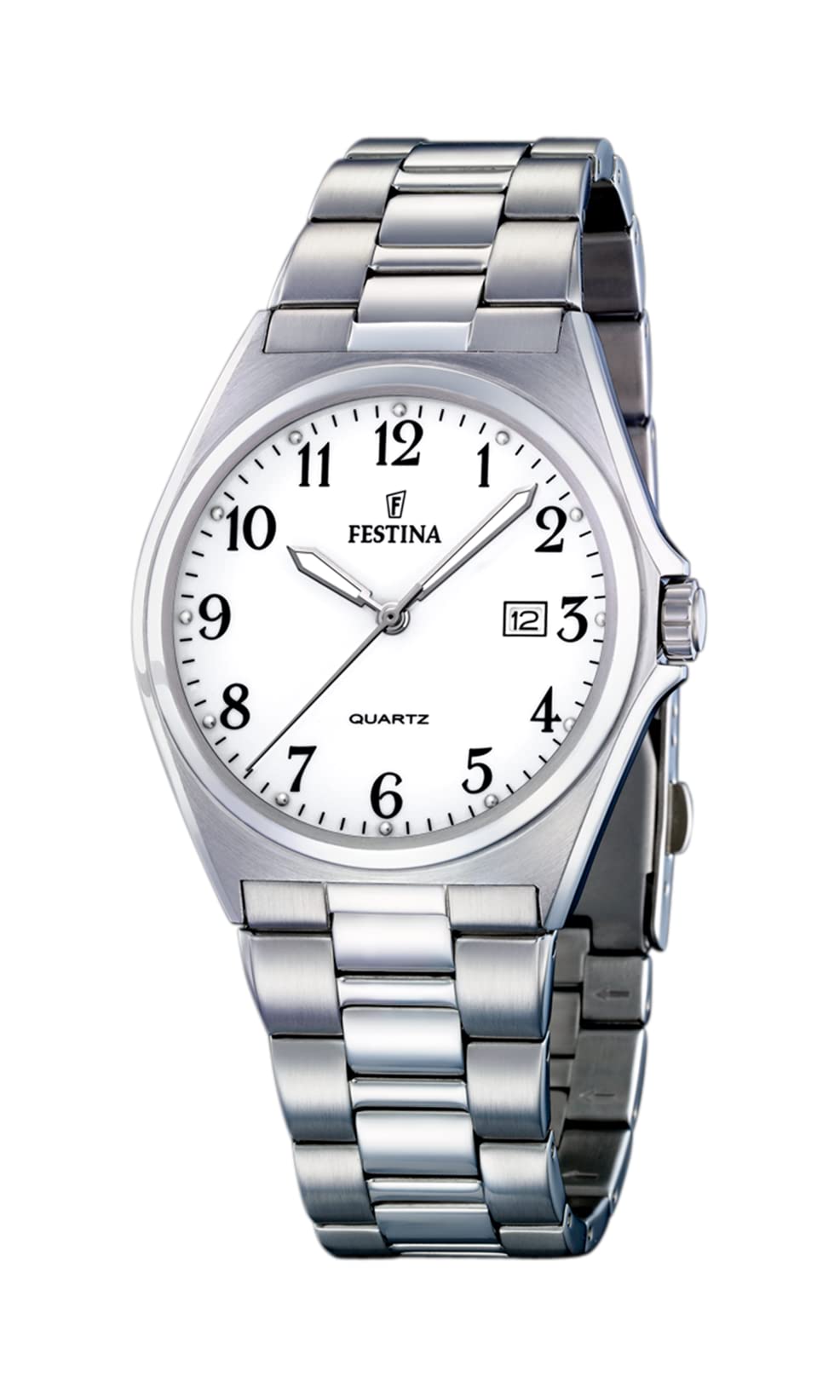Festina Men's Analogue Quartz Watch with Stainless Steel Strap F16374/1, White/Silver, Bracelet