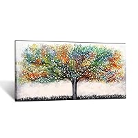 Large Living Room Wall Decor Abstract Canvas Wall Art Colorful Trees Landscape Painting Picture Giclee Print Framed Artwork Modern Home Bedroom Wall Decoration Ready to Hang 20x40inch