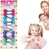 10 Pcs 20mm Ball Hair Ties Ponytail Holders Twinbead Bubble Balls Hair Accessories for Girls Kids Toddler (Clear Magenta/Blue/Clear/Purple/Light Green)