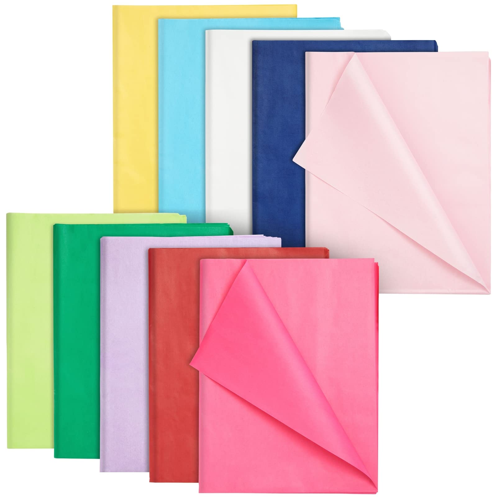 120-Sheets 20x26 in Tissue Paper for Gift Bags, Wrapping, 10 Assorted Colors, Bulk Pack for DIY Arts and Crafts, Packaging, Party Décor, Multicolor Gift Wrap Tissue