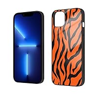 Abstract Tiger Stripes Printed Case for iPhone 14 Plus Cases 6.7 Inch - Tempered Glass Shockproof Protective Phone Case Cover for iPhone 14 Plus,Not Yellowing
