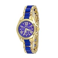 Gold Blue 2 Tone Watch Designer Classy Fashion Watch Fashion Geneva Boyfriend