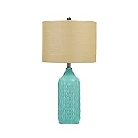 Catalina Lighting 19970-000 Modern Quilted Ceramic Table Lamp with Linen Drum Shade, 26.5