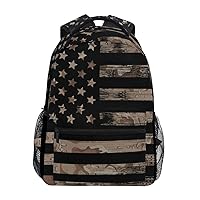 ALAZA American USA Flag Desert Camouflage Backpack Best Suitable for Under 13 Boys Kids Girls School Laptop iPad Tablet Travel School Bag with Multiple Pockets
