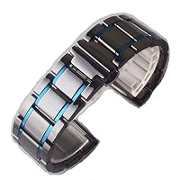 Fashion Ceramic Black with Blue Watchbands for Brand Wrist Watches Men 22mm Release pins Strap Bracelet Watchbands