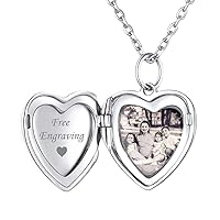 ChicSilver Personalised Photo Pendant 925 Silver/Gold/Rose Gold Heart Locket for Men and Women, Personalised Amulet with Wings to Open for Lovers Liebeskind