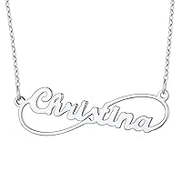 FindChic Infinity Name Necklace Personalized for Women Girls Stainless Steel/18K Gold Plated 18inch Custom Pendant with 1 2 3 4 Names & Birthstone Jewelry Gifts for Best Friends/Family, with gift Box