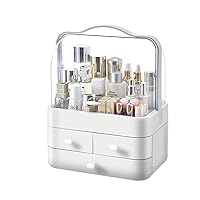 Skin Care Organizer Dustproof, Make Up Organizers and Storage with Lid, Skincare Organizers Preppy, Makeup Storage Box & Cosmetic Storage Box Waterproof for Vanity Countertop_White