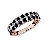 Choose Your Color 14K Rose Gold Plated Half Eternity Band Ring Created Ruby Gemstone Daily Wear, office Wear, Party Wear Wedding Jewelry Gift for Women and Girls Ring Size : 4 To 13